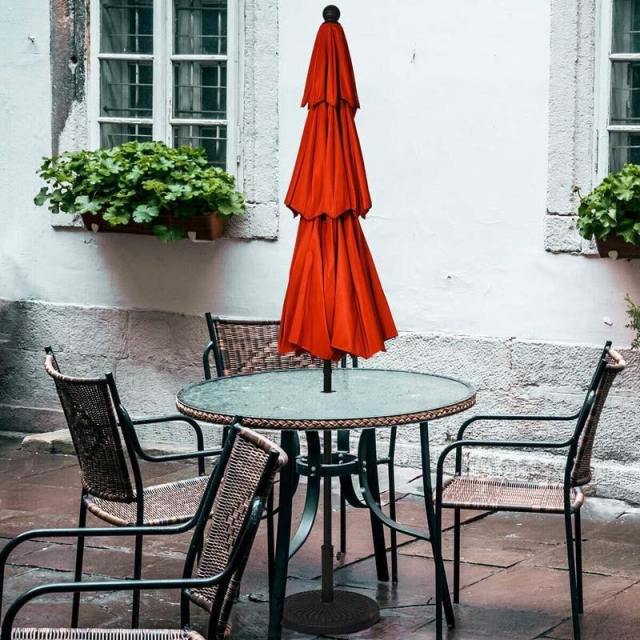 10ft 3 Tier Patio Market Umbrella with Double Vented & Easy Tilt Adjustment