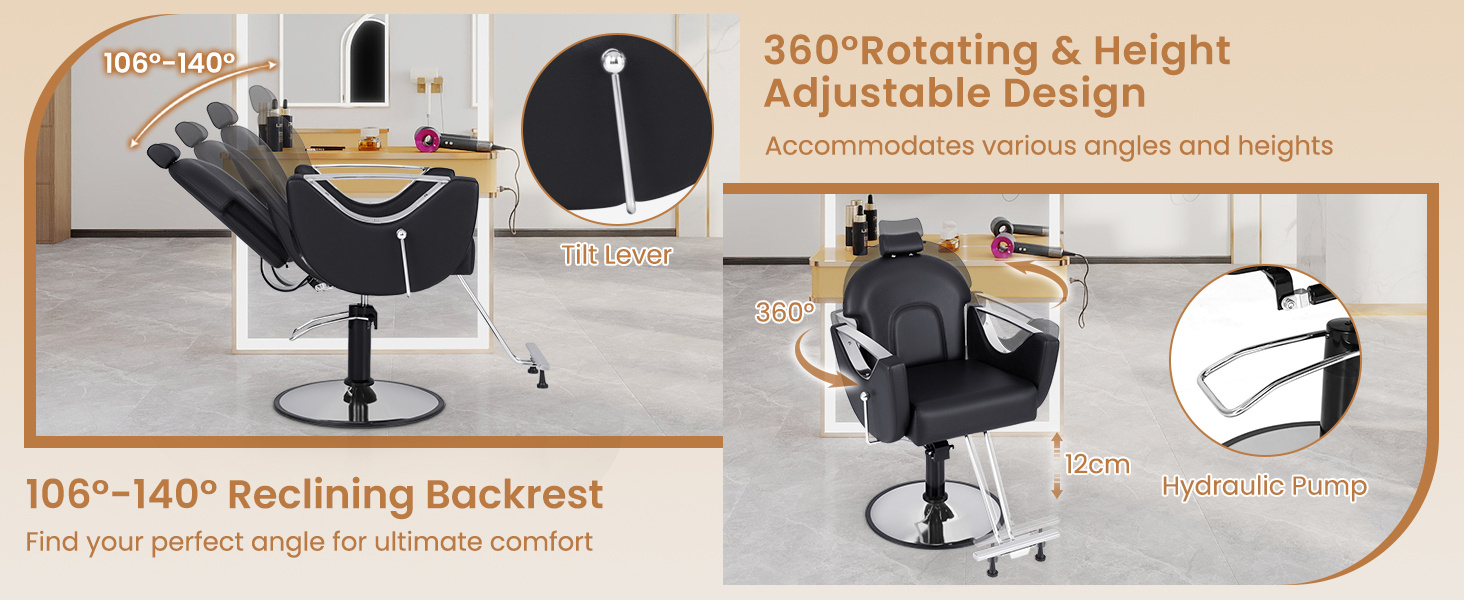 Reclining Salon Chair for Hair Stylist