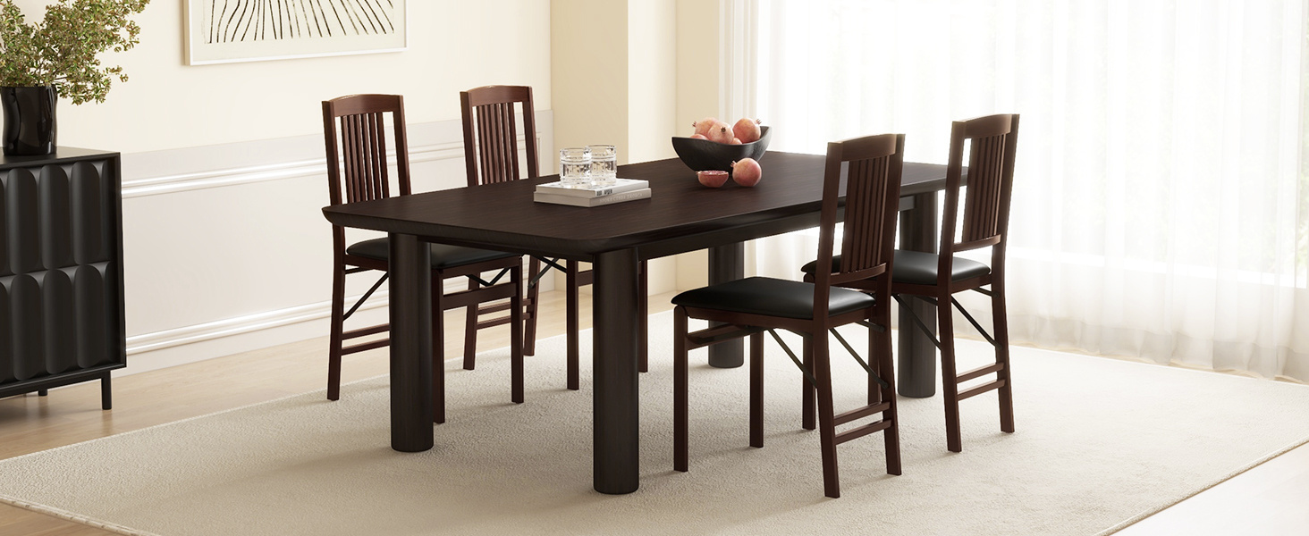 Folding Dining Chairs Set of 2 Upholstered Kitchen Chairs with Padded Seat