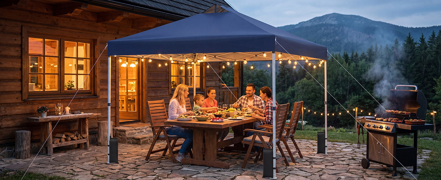 300 x 300 cm Pop up Canopy Tent 1 Person Easy Setup Gazebo Shelter with 1 Button Push