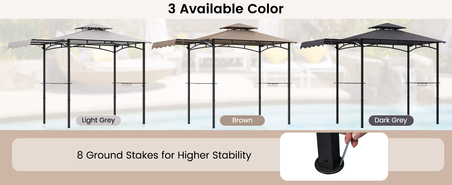 Outdoor Barbecue Canopy Tent Grill Gazebo with Side Awning