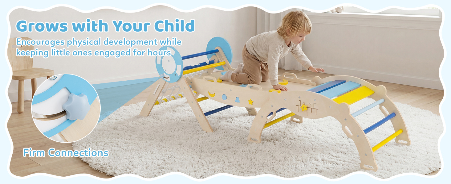 8-in-1 Wooden Triangle Set Foldable Montessori Climbing Toys