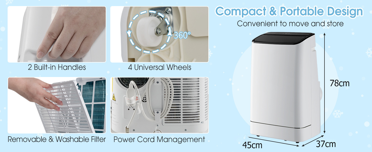18000 BTU Portable Air Conditioner 4-in-1 with Remote Control