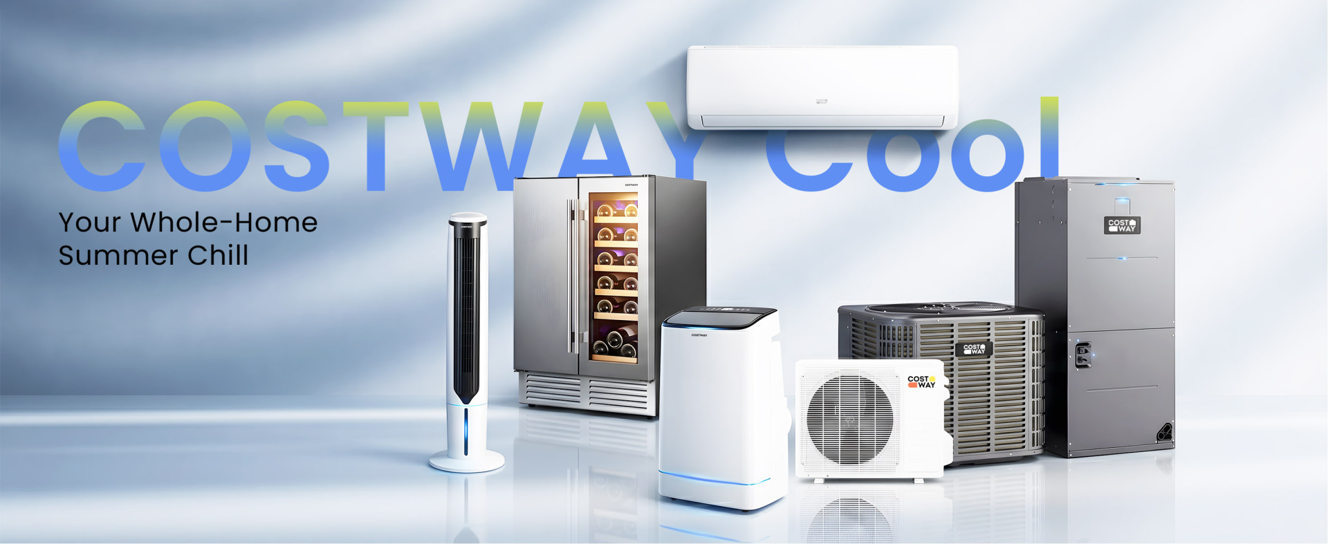 Costway provide several cool appliances like mini split ac, portable ac, heat pump, ice maker
